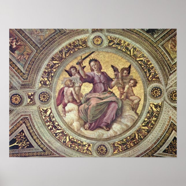 Raffaello Sanzio da Urbino - Justitia Tondo Poster (Vorne)
