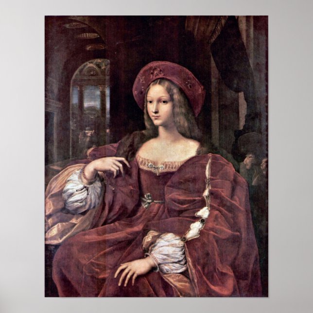 Raffaello Sanzio - Portrait von Joanna von Aragon Poster (Vorne)