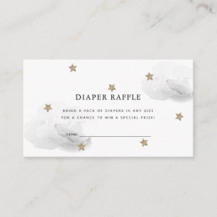 Raffel-Ticket für Star & Gray Cloud Baby Dusche Begleitkarte