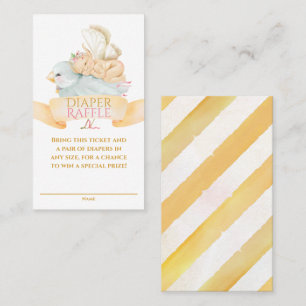 Raffelschein für Babymädchen und Vogelgewächse Visitenkarte