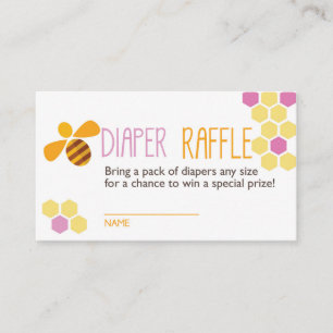 Raffelschein für rosa Bienen Begleitkarte