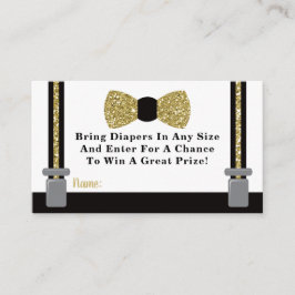 Raffelschein, Gold, Schwarz Begleitkarte