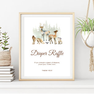 Raffelzeichen für Tiere Woodland Poster