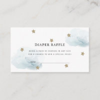 Raffenticket für Babydusche mit Sternen und Wolken