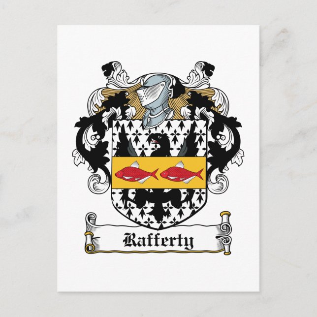 Rafferty Familienwappen Postkarte (Vorderseite)