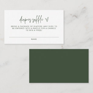 Raffetikett von MARLO Boho Forest Green Baby Diape Platzkarte
