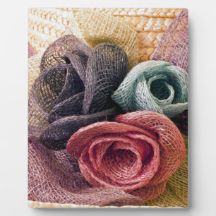 Raffia-Rose Fotoplatte