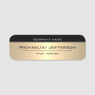 Raffinesse Luxus Gold Schwarz Professionell Namensschild