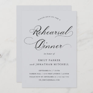 raffiniert   Calligraphie Soft Grau Probe Abendess Einladung