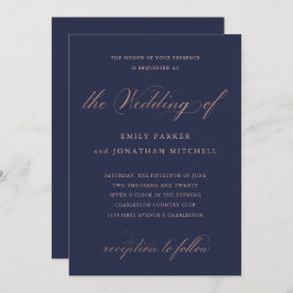 raffiniert | Imitate Rose Gold Hochzeitkalligraphi Einladung