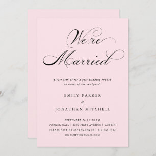 raffiniert  Rosa rosa Brunch nach Hochzeit Einladung