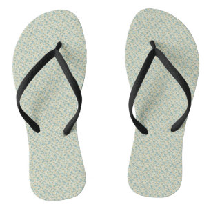 Raffinierte 1940er Jahre Staubteal und Senfblumen Flip Flops