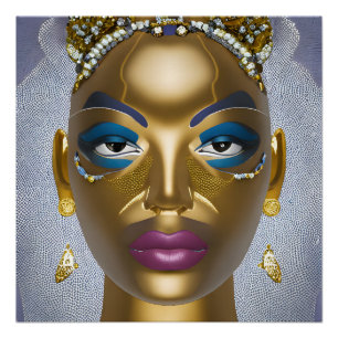 Raffinierte afrikanische Schönheit: Schwarzer Mona Poster