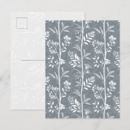 Raffinierte Blaustein-Wildblumen-Silhouetten-Kunst Postkarte