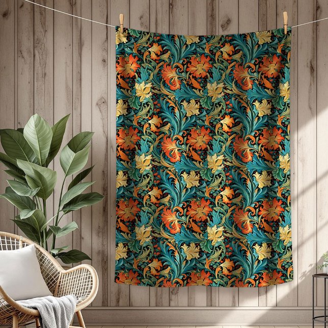 Raffinierte Botanische Morris Ikonische Blumenmust Fleecedecke (Refined Botanical Morris Iconic Floral Patterns Fleece Blanket)