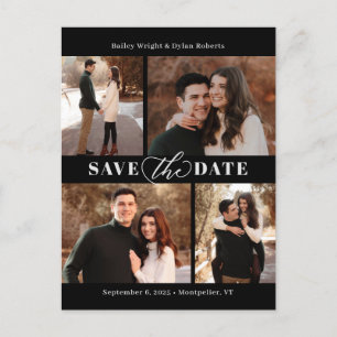 Raffinierte Collage Moderne Save the Date Postkart Postkarte