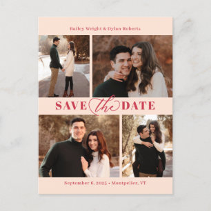 Raffinierte Collage Moderne Save the Date Postkart Postkarte