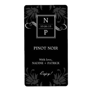 Raffinierte Elegance Hochzeit Wine Labels