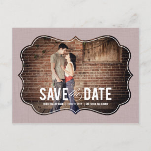 Raffinierte Eleganz Save the Date Postkarte - Rosa