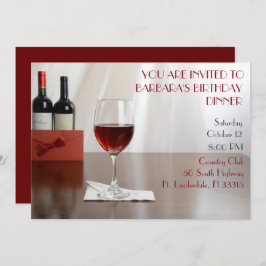 Raffinierte Geburtstagsparty mit Rotweinen Einladung