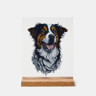 Raffinierte Hundeporträts Trendige Hundekopf-Kunst Acrylschild