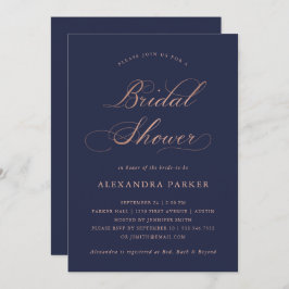 Raffinierte Imitat Rose Gold Calligrafy Brautparty Einladung