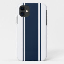 Raffinierte, klassische blaue Racing Streifen auf  Case-Mate iPhone Hülle