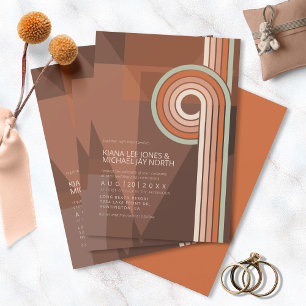 Raffinierte Linien Geometric Wedding Terra Cotta I Einladung