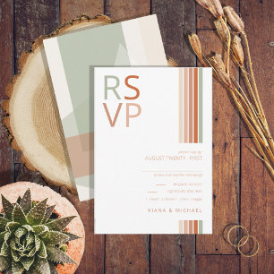 Raffinierte Linien Geometric Wedding Terra Cotta I RSVP Karte