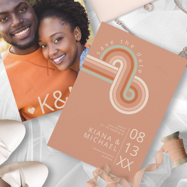 Raffinierte Linien Geometric Wedding Terra Cotta I Save The Date (Von Creator hochgeladen)
