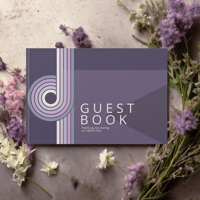 Raffinierte Linien Geometric Wedding Violet ID983 Gästebuch (Von Creator hochgeladen)