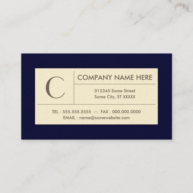 raffinierte Marine Visitenkarte (Vorderseite)