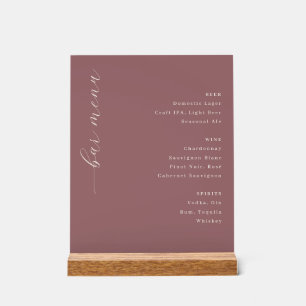 Raffinierte, marronfarbene, minimalistische Bar-Sp Acrylschild