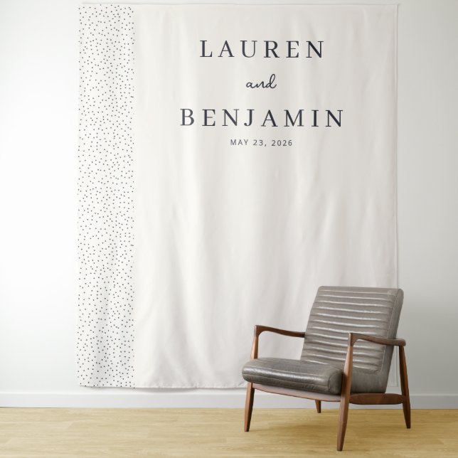 Raffinierte Off-White gepunktete Minimalismus Wandteppich (Beispiel)