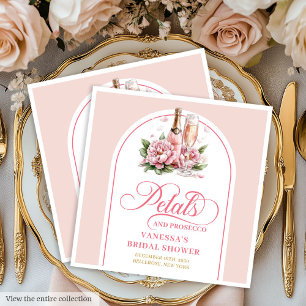 Raffinierte Petals und Prosecco Brautservietten Serviette