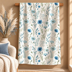 Raffinierte Sage-Grün-Blumen-Wurfdecke-Geschenk Sherpadecke