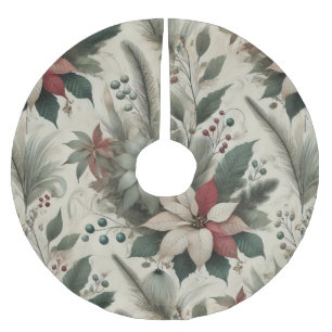 Raffinierte und elegante Weihnachtsfeiertage Pine Polyester Weihnachtsbaumdecke