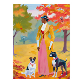 Raffinierte Unternehmen: Afro Women and Dog in Reg Poster