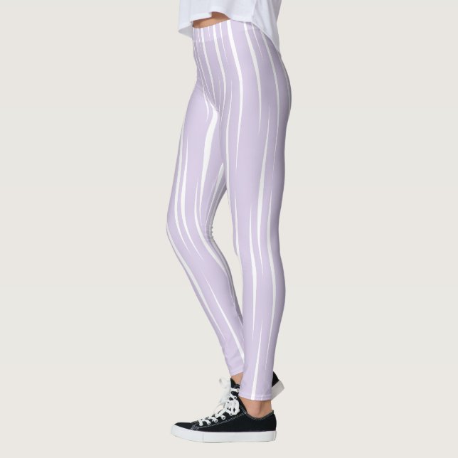 Raffinierte weiße, einzigartige Flammen Lilac Leggings (Links)