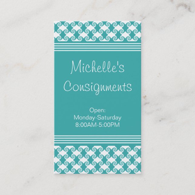 Raffinierte Wirbel Visitenkarte, Aruba Turquoise Visitenkarte (Vorderseite)