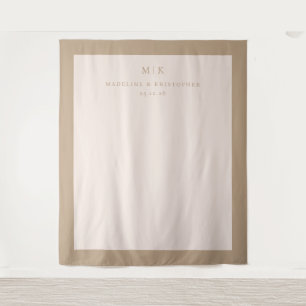 Raffinierter Beige-Typografischer Wandteppich