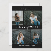 Raffinierter Collage EDITABLE COLOR Abschluss Invi