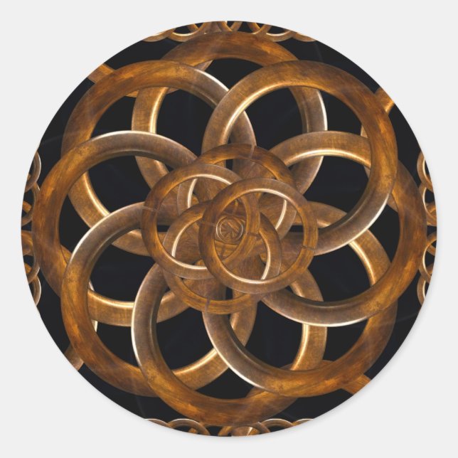 Raffinierter Holzdekor Runder Aufkleber (Vorderseite)