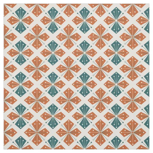 Raffinierter Mid-Century Modern Atomic Starburst Stoff (Muster)