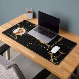 Raffiniertes Black & Gold, Pet Foto Schreibtischunterlage