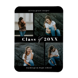 Raffiniertes Collage EDITABLE Abschluss Magnet