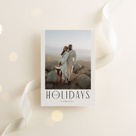 Raffiniertes Cream & Black Happy Holidays Foto Feiertagskarte