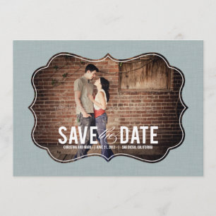 Raffiniertes Elegantes Foto - Blau Save The Date