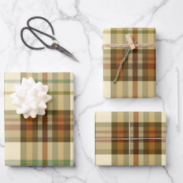 Raffiniertes Englisch Folk Kariert Geschenkpapier Set