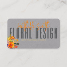 Raffiniertes florales Design Graue orangefarbene B